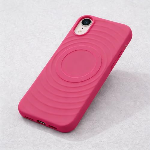 Image of amazon basics Shockproof Case for iPhone XR | Ripple Pattern | Camera Protection | Protective Cover with Enhanced Grip & Wireless Charging Support - Maroon Red