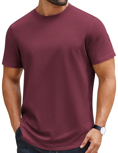 Image of COOFANDY Mens T-Shirts 100% Cotton Crewneck Short Sleeve Tees Casual Plain Shirts