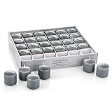 Grey Unscented Votive Candle - Set of 30 | Bulk Pack for Weddings, Bridal Showers or Home Parties and Centerpieces