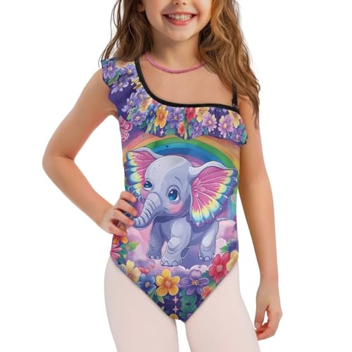 Girl's Ruffle One Piece Swimsuit Adjustable Strap Cute Bathing Suit Rash Guard Casual Beachwear Teen Kid 3-14 Years3