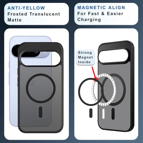 Image of CEDO Magnetic Cover for 10 /10 Pro | Compatible with MagSafe Wireless Charging | Matte Black Case Designed with Magnetic Lock Shockproof Edge Protection Backcover (Translucent Black)