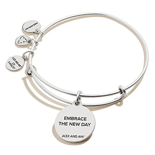 Alex and ANI Path of Symbols Expandable Bangle for Women, New Day Charm, Rafaelian Finish, 2 to 3.5 in2