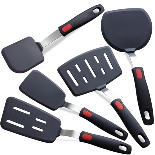 Comparison: Best Nonstick Spatula Set 3 Silicone Spatula Turner, 5-Pack Spatulas Silicone Set for Nonstick Cookware, 600°F Heat Resistant Kitchen Cooking Utensils Set for Egg, Pancake Dishwasher Safe