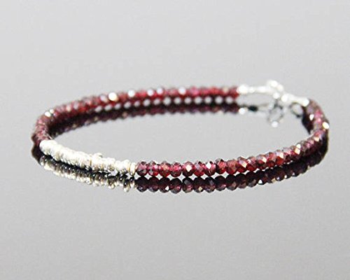 Acheter Grenat du Mozambique Pierre Précieuse Fait Main Argent Sterling 925 Bracelet 7-8 O2A96