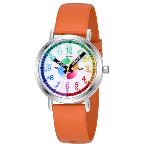 ManChDa Kids Learning Analog Watch for Girls Boys Analog Watch Time Teaching Watch for Childrens Toddler Kids 8-12 Tell Time Watch