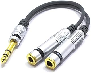 VITALCO Jack 6.35mm Mono 1/4 Inch Male to 2x RCA Female Audio Adapter 6.35 to Phono Plug