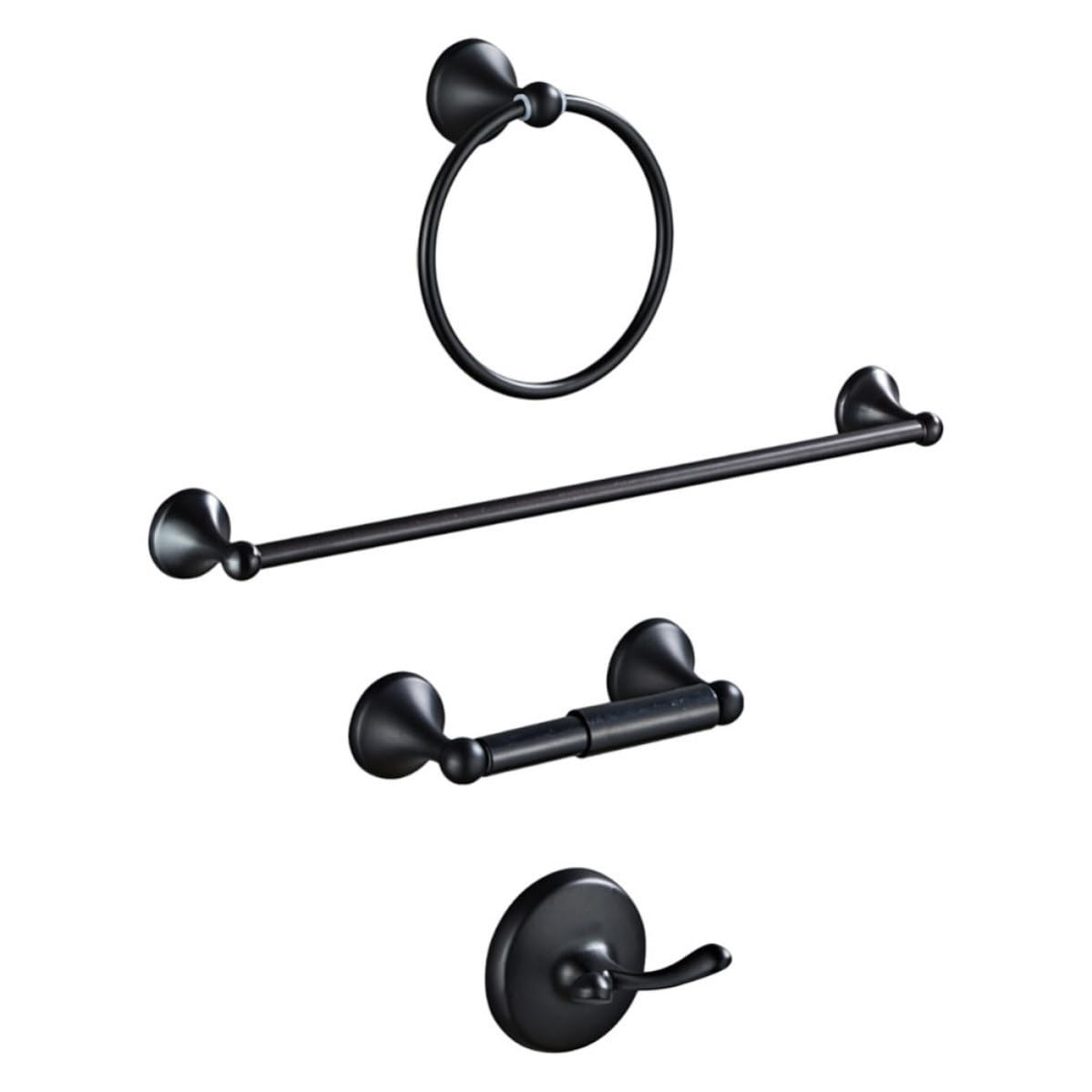 Acero Inoxidable, Anillo para Colgar Toallas de Baño Negro