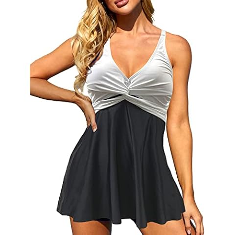 Rayson Women Tankini Sets with Floral Printed Tummy Control Plus Size Swimwear Cover