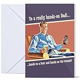 Confettiville Funny Father's Day Card, Hands On Dad, Father's Day, Birthday, Card from Wife,...
