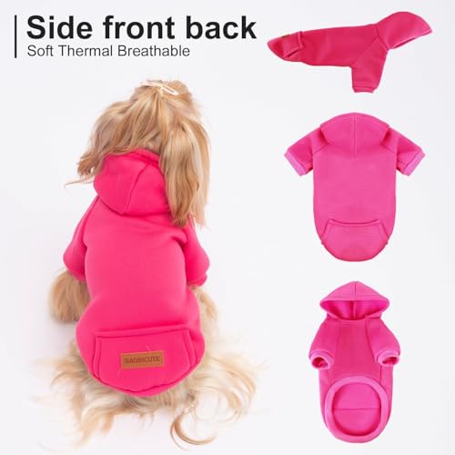 Image of 2 Pack Dog Hoodie Warm Hood Dog Sweater Cold Weather Small Dogs Sweatshirt Comfort Pet Clothes for Small Medium Dogs with Pockets Cats Chihuahua Clothes for Male Female Girl Boy Sporty Daily Wear