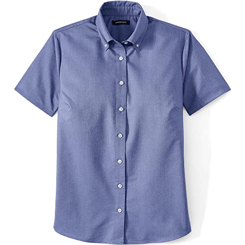Image of Lands' End School Uniform Girls Short Sleeve Oxford Dress Shirt