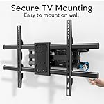 C-MOUNTS Full Motion TV Wall Mount Bracket Dual Articulating Arms Swivels Tilts Rotation for Most 37-75 Inch Flat Curved TVs,Holds up to 110lbs, Max VESA 600x400mm,Fits up to 16" Studs