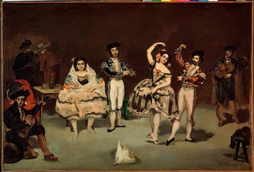 Pintura murales lienzo SERENDIPITP, cuadro premium Ballet Español de Edouard Manet 60x90cm