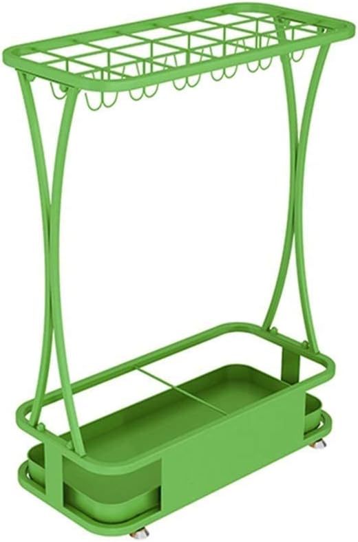 Umbrella Stand, Umbrella Stand Rack,Umbrella Stand Hotel Large-Capacity Wrought Iron,Detachable and Easy to Install Umbrella Storage Rack/Green/21 Holes