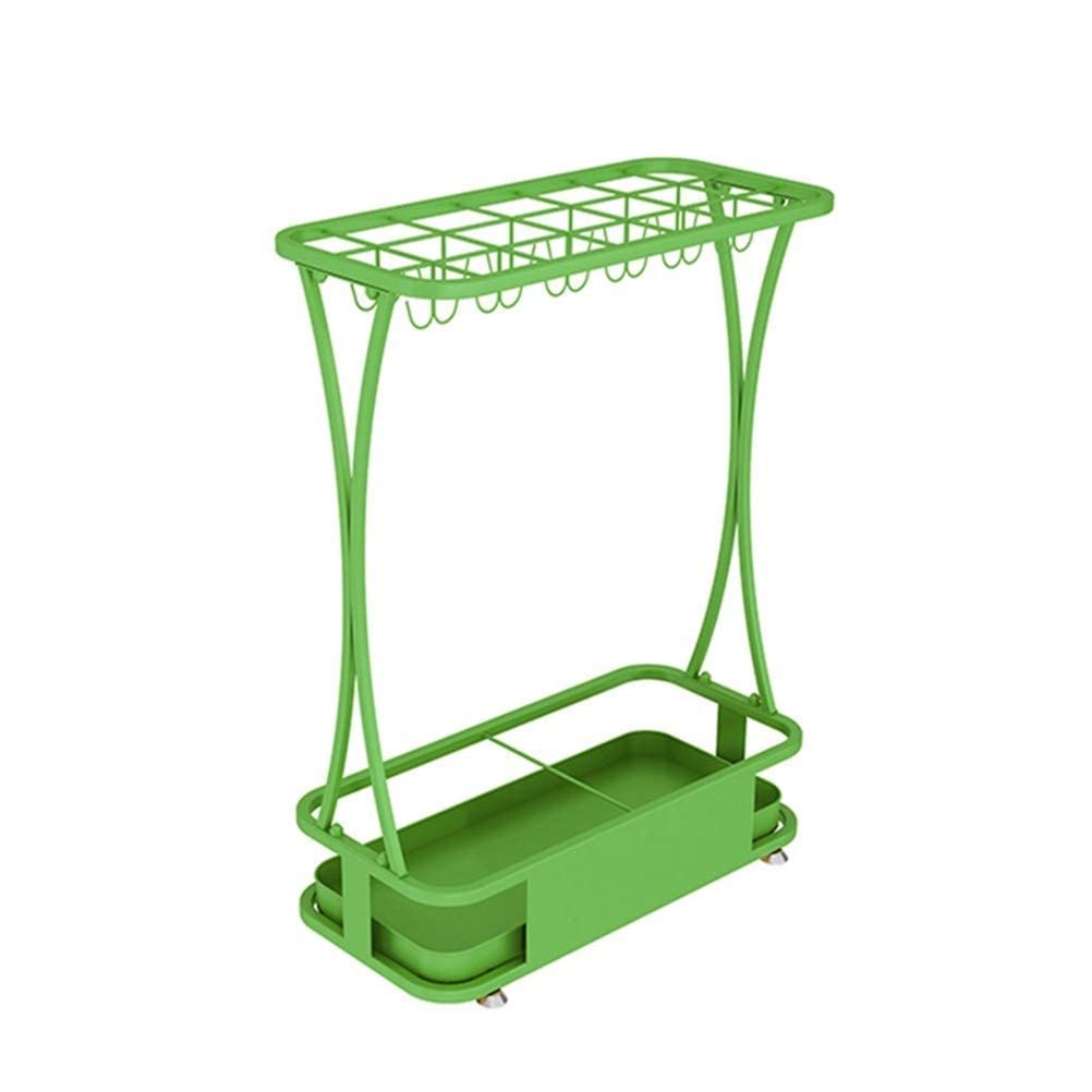 Gardeneea Umbrella Stand, Umbrella Umbrella Stand Rack,Umbrella Stand Hotel Large-Capacity Wrought Iron,Detachable and Easy to Install Umbrella Storage Rack,for Hallway Foyer/White/21 Holes (Green 21