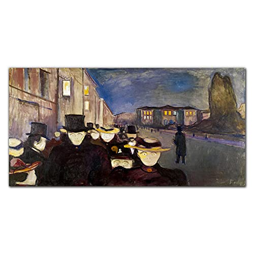 Photo sur verre de rue nocturne pour décorer votre salon élégant Coloray