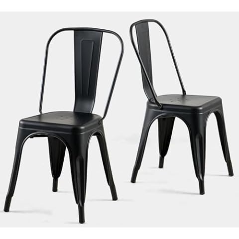 SOLEGGIATA Metal Dining Chairs Set of 2 Cover