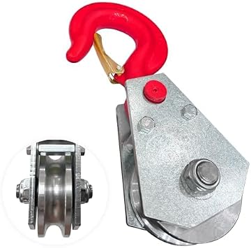 2 Ton Snatch Block with Hook, 3" Sheave for 1/2" Inch Wire Rope, Snatch Block Pulley for Tow Truck Rollback Wrecker Hauler, Winch Pulley Winch Accessories