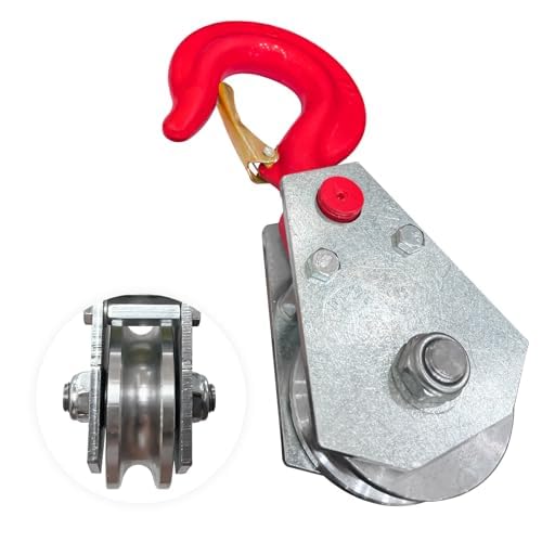 Senkeyfe 2 Ton Snatch Block With Hook 3 Sheave For 12 Inch Wire Rope Snatch B...