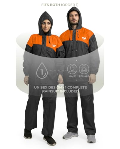 Image of Ranger Unisex 1 Set Rain Suit with Hooded Jacket & Trouser | TPU Coated Bike Riding Wear with Seam Sealed Protection