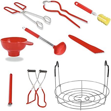 Canning Supplies Kit - 9 Piece 430 Stainless Steel : Rack,Funnel,...