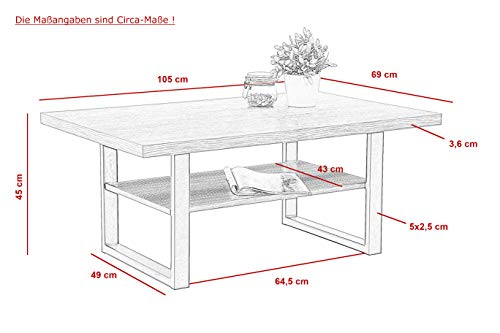 Table basse de salon stable Anton bois vieilli Hela Tische