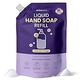 MaisoNovo Hand Soap Refills - Liquid Hand Soap Refill Made in USA - Gentle & Natural - Non Toxic Hand Refill - Good for All Skin Types - Lavender Hand Refill - Pouch 32 oz