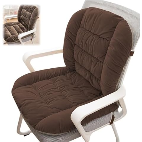 RUMILK Desk Chair Cushion,Chair Cushion Plush with Ties Dorm Chair Rocking Chair Cushion,Chair Cushion Plush with Ties Dorm Chair Cushion Rocking Chair Cushion (Brown) Cover
