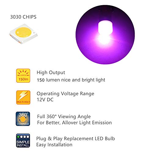 Image of WLJH Pink Plug-and-Play LED Dash Cluster Kit for 1987-1991 Jeep Wrangler | 3030 SMD, Amber, No Soldering, Stable Light Output, Instrument Warning Indicator Backlight, Twist Sockets, 8-Pack