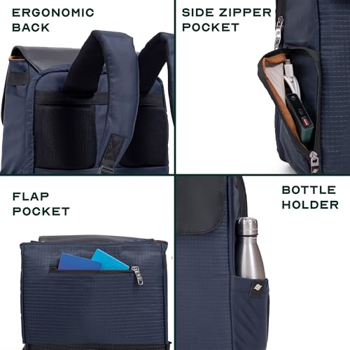 Image of Assembly Arto Laptop Backpack for Men Women 15.6 Inch Quilted Office Travel Bag with Trolley Sleeve Business Travel Bag