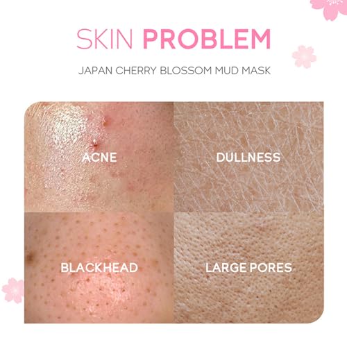 Mrcuvaryas Clay Mask For Face, Cherry Blossom Clay Mask & Scraper, Sakura Deep Cleans Pink Face Masks Skincare Clay, Facial Masks For Women Skin Care thumb #3