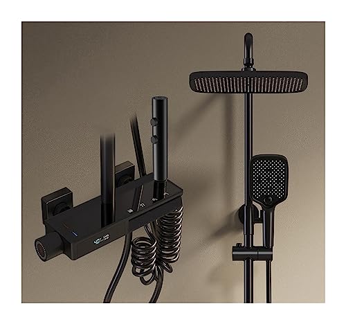 Panneau de douche, LED ensemble de douche numérique salle de bains mitigeur froid chaud système de douche montage mural SPA pluie robinet de bain moderne luxe Piano Torneiras(J Hot and Cold)