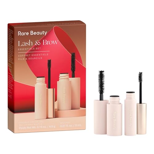 Rare Lash & Brow Essentials Set Mini Volumizing Mascara and Clear Lifting Brow Gel Duo for Fuller Lashes and Sculpted Brows