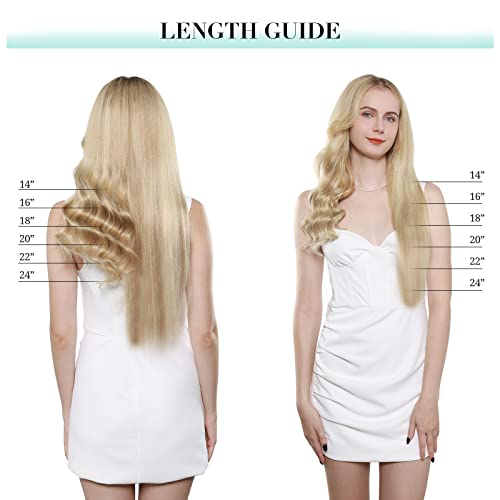 Image of DOORES Clip in Hair Extensions, 70g 3pcs Balayage Ash Blonde to Golden Blonde and Platinum Blonde 22 Inch Human Hair Extensions Clip in Natural Hair Extensions