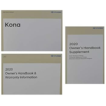 Paperback 2020 Hyundai Kona Owners Manual Book