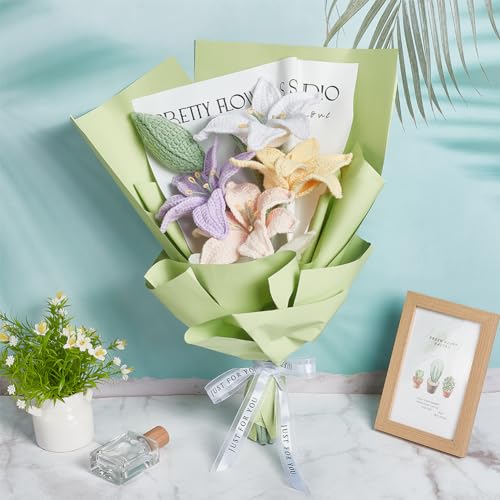 Kit de ganchillo de flores con tutoriales en video para tejer 10 lirios completos 7