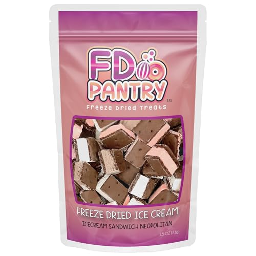 FD Pantry Freeze Dried Ice Cream Sandwich Bites (Neopolitan, Single)