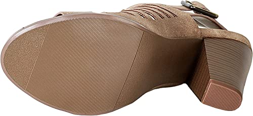 Delicious Yummy Gladiator Cutout Stacked Heel Sandal Shoes With Adjustable Ankle Buckle (Taupe Pu, Us_Footwear_Size_System, Adult, Women, Numeric, Medium, Numeric_11) #TOP5