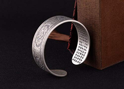 Bracelet quatre grandes bêtes mat, finitions gravées et design rétro chinois d'exception - 4