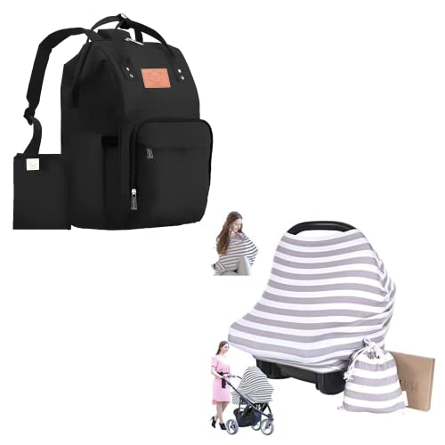 Image of KeaBabies Diaper Bag Backpack and Car Seat Covers for Babies - Waterproof Multi Function Baby Travel Bags- Nursing Cover, Baby Car Seat Cover, Nursing Covers for Breastfeeding - Carseat Cover Girls