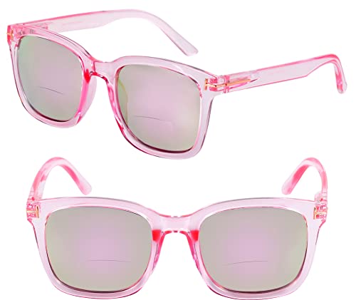 'The Jet Setter' Women's Fashion Bifocal Reading Sunglasses - Spring Hinges & UV400 Protection (2 Pack)