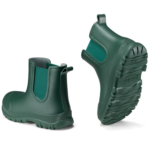 GINNI Gummistiefel Kinder Wasserdichte Schuhe Jungen Mädchen Unisex Kinder Regenstiefel Leicht Gummischuhe Rutschfest Stiefeletten