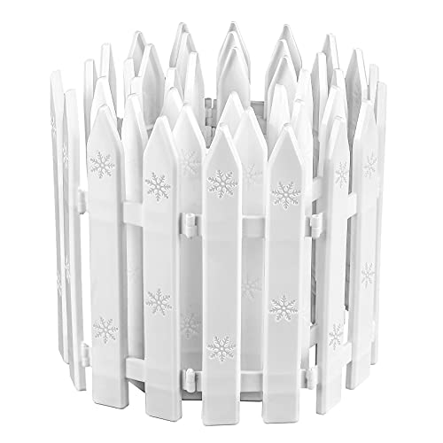 URATOT 25 Pieces Thick White Plastic Picket Fence Christmas Tree Fences