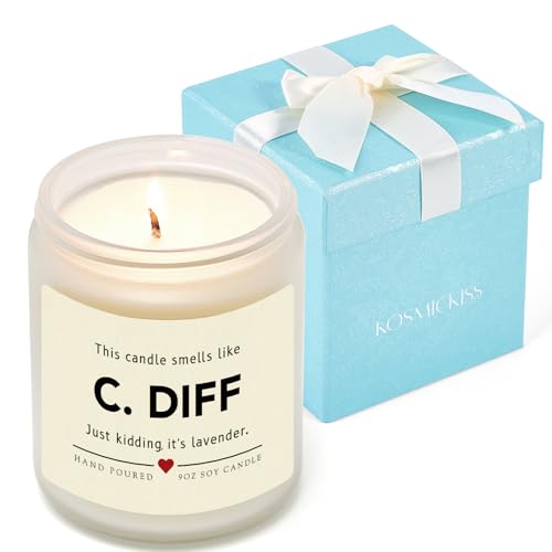 Kosmickiss Funny Nurse Gifts for Women Men Nursing Student Gifts Nurse Week Appreciation Graduation Retirement Gift Natural Soy Wax Lavender Scented Candle