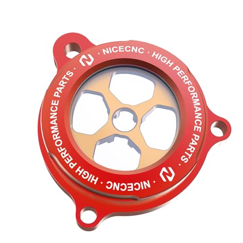 NICECNC Rot-Goldener Ölfilter-Deckel Mit Sichtfenster Compatible with Yamaha Raptor 700 YFM700RSE Special Edition 2009, 2010, 2011, 2012, Raptor 700R YFM700R 2011-2024, Siehe Fitment NICECNC Rot-Goldener Ölfilter-Deckel Mit Sichtfenster Compatible with Yamaha Raptor 700 YFM700RSE Special Edition 2009, 2010, 2011, 2012, Raptor 700R YFM700R 2011-2024, Siehe Fitment