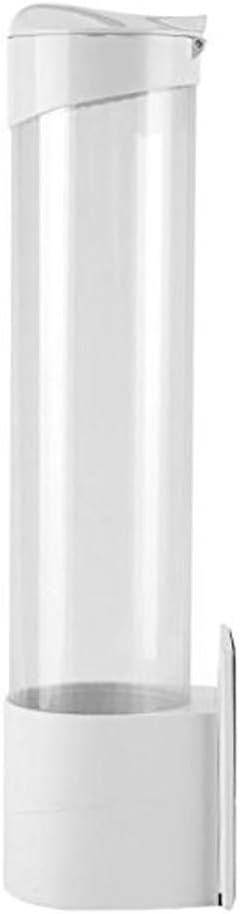 Electomania Pull Type Cup Dispenser, Paste or Screw Plate Mountable Cup Holder - Mounting Water Dispenser Cooler or Wall (White)