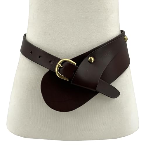 1"- 3 1/2" Wide Unique High Waist Solid Soft Vintage Cowhide Taper Leather Boho Adjustable Belt2
