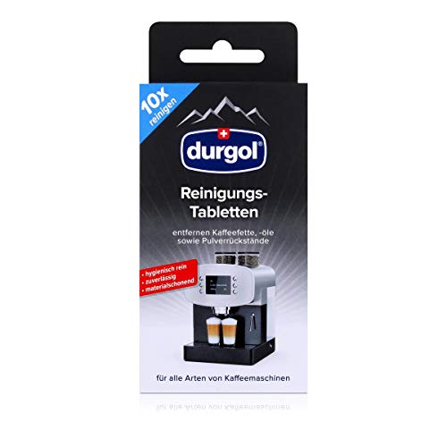 Durgol Pastillas de limpieza 10 pastillas – Elimina las grasas de café (1 unidad)