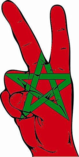 U24 Autocollant Peace Finger Maroc pour voiture