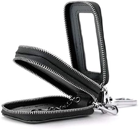 Two-Sides Mini Leather Car Key Case by BAKUN, Key Holder Key Organizer Wallet